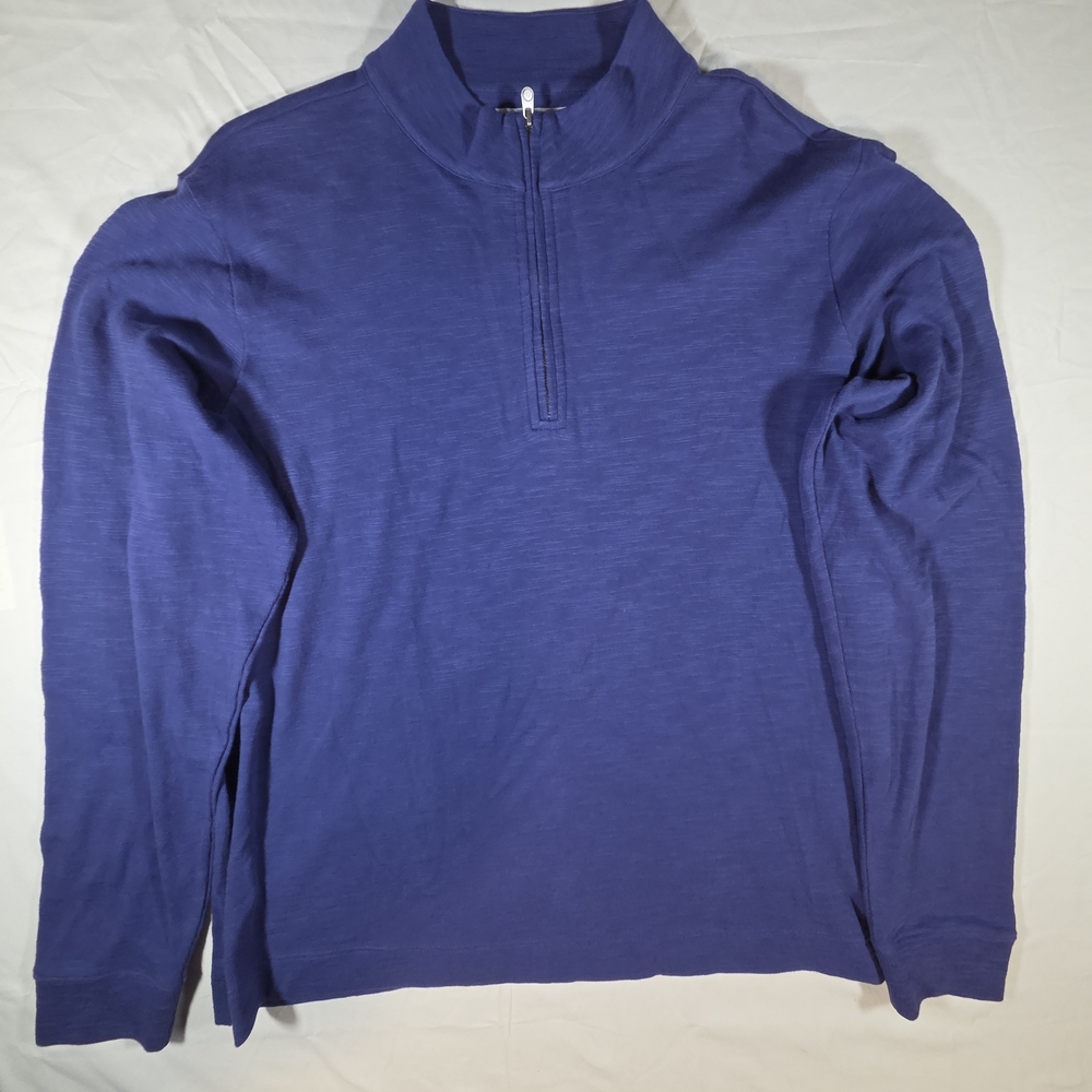 Peter Millar 1/4 Zip Large Dark Blue Work Business Casual Soft 1/4 Zip Sweater